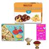 BOGATCHI Bhai Dooj Gifts, Chocolate Coated Cashew (100g)+ Premium Rajasthani Soan Papdi (250g), FREE Roli Chawal and Greeting Card view 1