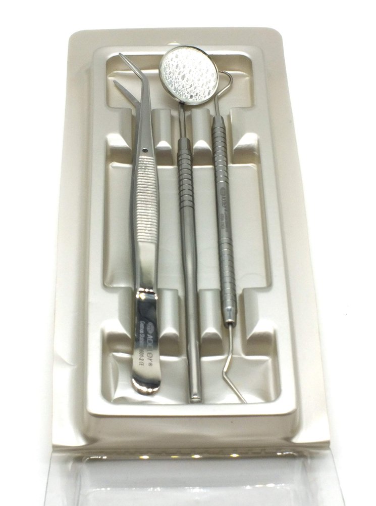 ADDLER DENTAL DIAGNOSTIC PMT KIT PREMIUM EXPLORER, MOUTH MIRROR, TWEEZER