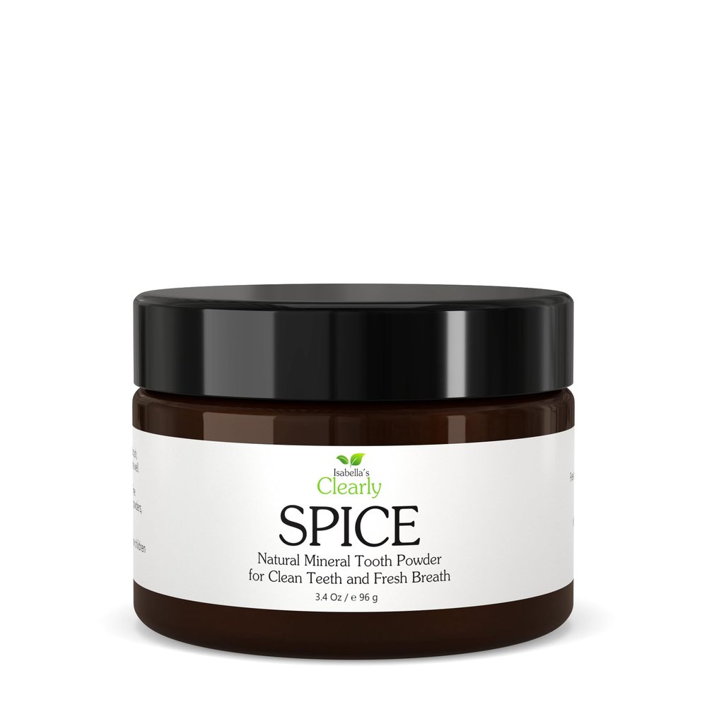 Isabellas Clearly Spice, Natural Remineralizing Tooth Powder for Healthy Teeth and Gums, Sensitive Teeth, Anti Cavity. Whitening Fluoride Free Toothpaste for Adults + Kids (Orange Cinnamon)