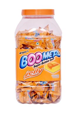 BOOMER Wrigley's Super Bubble Gum Jelly (Orange) -Pack of 184 Pcs