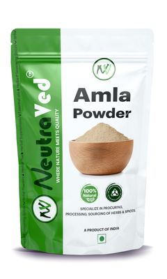 NeutraVed Amla Powder 200g | Seedless Food Grade Amla Powder for Hair Care & Edible Use | Fine-Ground Herbal Fruit for DIY Hair Packs & Daily Nutrition | Stand-Up Zipper Pouch 200g
