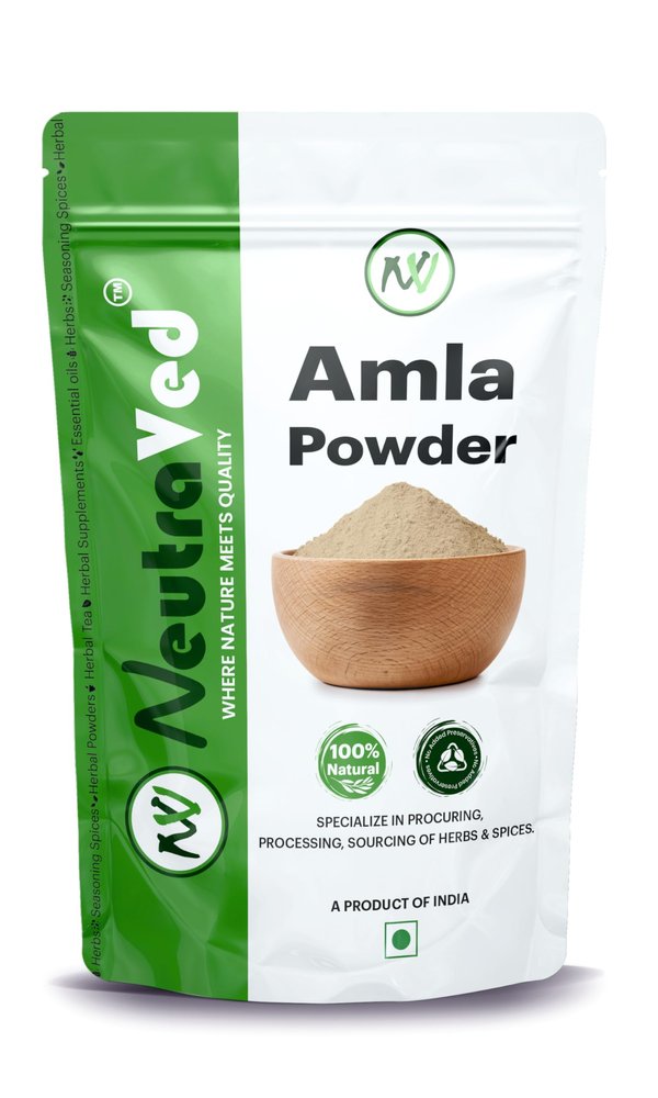NeutraVed Amla Powder 200g | Seedless Food Grade Amla Powder for Hair Care & Edible Use | Fine-Ground Herbal Fruit for DIY Hair Packs & Daily Nutrition | Stand-Up Zipper Pouch 200g