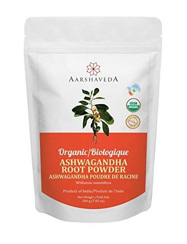 Aarshaveda Organic Ashwagandha Root Powder 200g Certified Organic Vegan Gluten-Free | Stress Relief, Bone & Muscle Strength, Natural Energy Booster | Ayurvedic Herbal Supplement