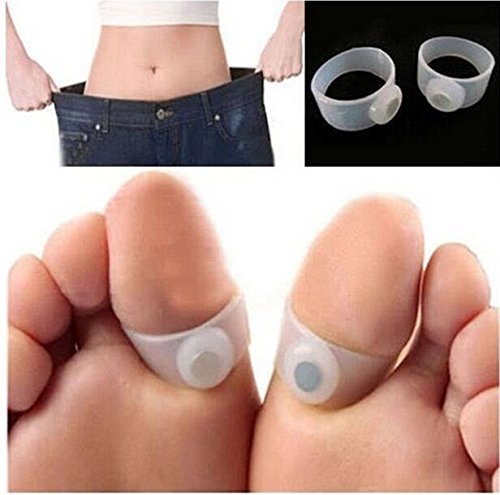 4pcs=2 pair Silicone Foot Massage Magnetic Toe Ring Fat Burning slimming burn Women Lose weight fast reduce body tool WYQ