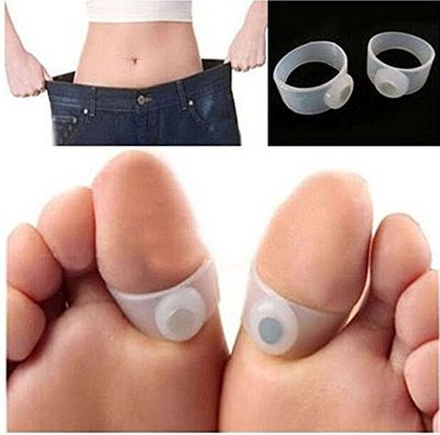 4pcs=2 pair Silicone Foot Massage Magnetic Toe Ring Fat Burning slimming burn Women Lose weight fast reduce body tool M18