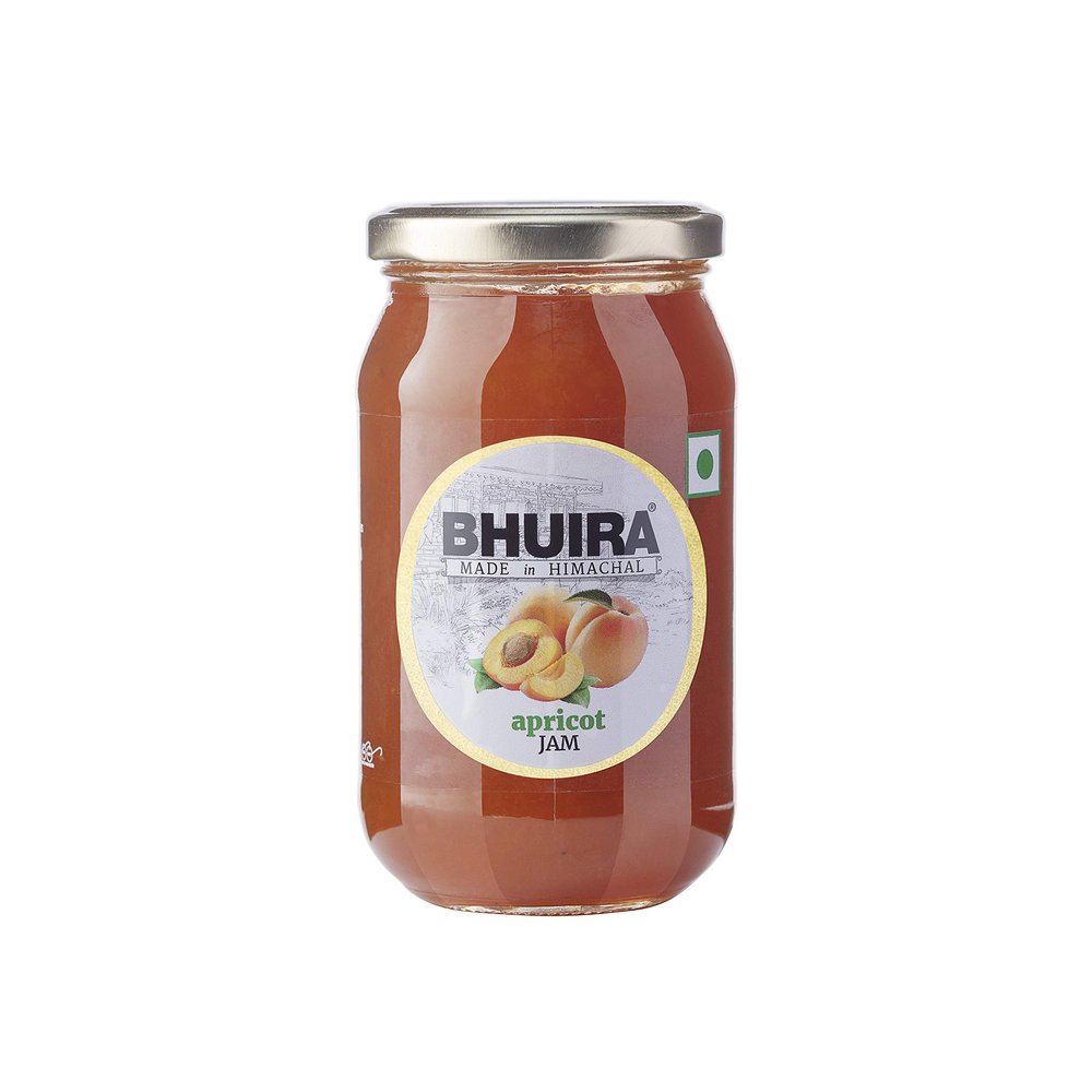 Bhuira Apricot Jam - 470g | All Natural No Added Preservatives, Artificial Colors | Handmade Himachal Vegan Spread | Breakfast Dessert Jam | Healthy Snack | Guilt-Free | Sweet Tart