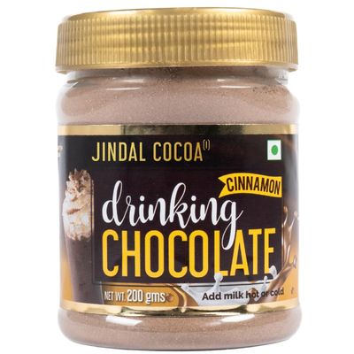 Jindal Cocoa Drinking Chocolate Cinnamon Powder - 200g | Goes well with Hot or Cold Chocolate Drink | No Artificial Colours | No Artificial Preservatives | No Trans-Fat | 100% Vegetarian (200g)