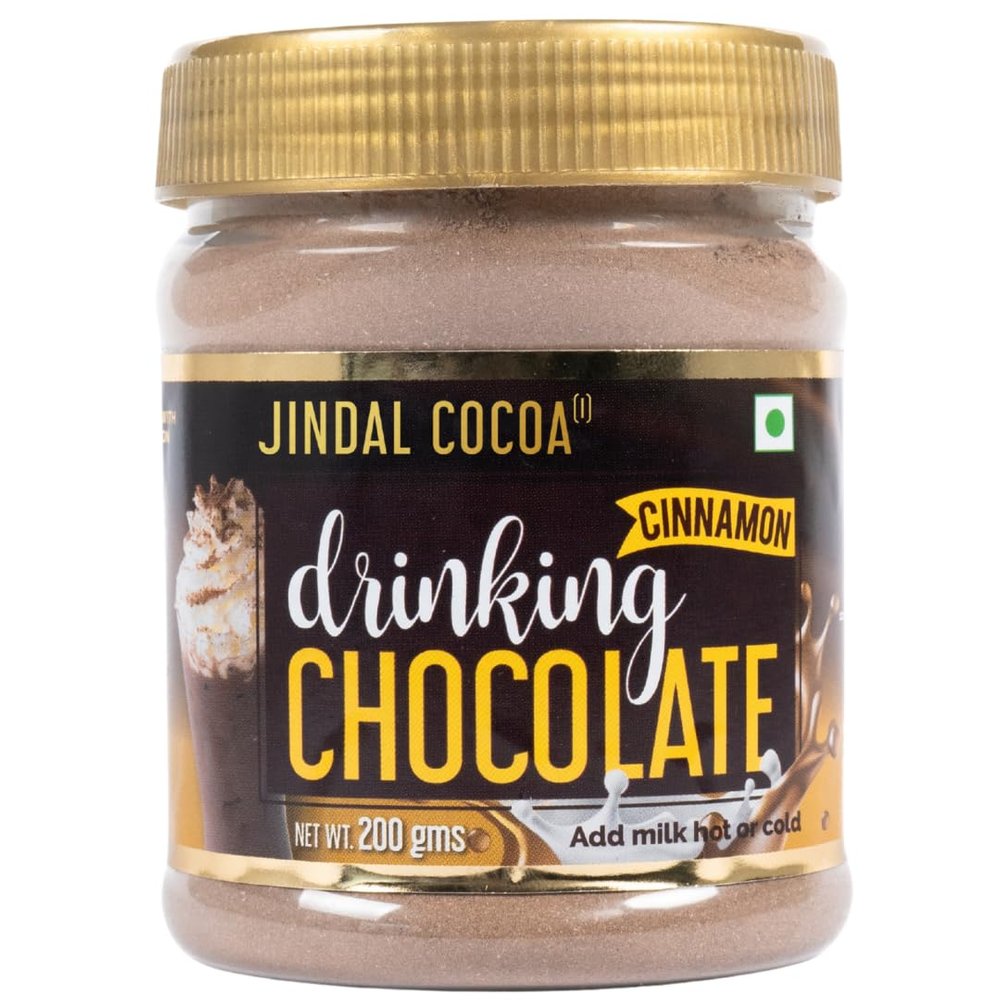 Jindal Cocoa Drinking Chocolate Cinnamon Powder - 200g | Goes well with Hot or Cold Chocolate Drink | No Artificial Colours | No Artificial Preservatives | No Trans-Fat | 100% Vegetarian (200g)
