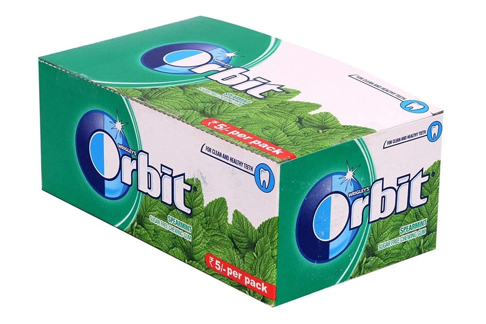 Orbit Sugar Free Chewing Gum, Spearmint, 140g (Pack of 20)