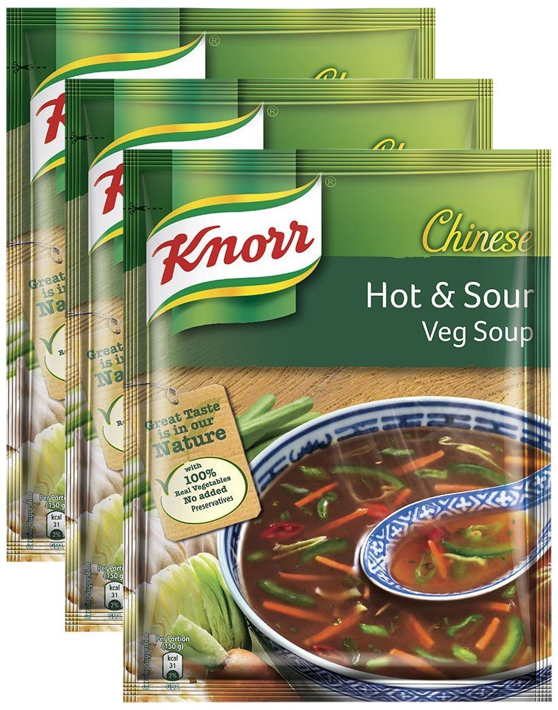Big Bazaar Combo - Knorr Hot and Sour Veg Soup, 43g (Buy 2 Get 1, 3 Pieces) Promo Pack