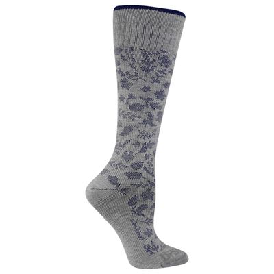 Dr. Scholl's Graduated Compression Floral Knee High, Gray, Blue, Women's Shoe Size: 4-10
