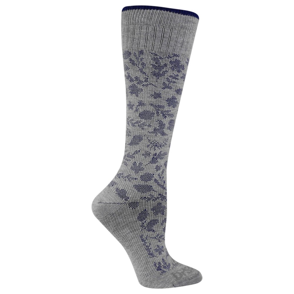 Dr. Scholl's Graduated Compression Floral Knee High, Gray, Blue, Women's Shoe Size: 4-10