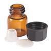 50 pack 1ml1/4 Dram Mini Amber Glass Essential Oils Sample Bottles with Orifice Reducer and Black Caps for Essential Oils,Chemistry Lab Chemicals,Colognes & Perfumes.3 plastic droppers as gift. view 2