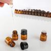 50 pack 1ml1/4 Dram Mini Amber Glass Essential Oils Sample Bottles with Orifice Reducer and Black Caps for Essential Oils,Chemistry Lab Chemicals,Colognes & Perfumes.3 plastic droppers as gift. view 4