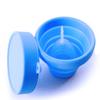 Collapsible Silicone Cup Foldable Sterilizing Cup for Menstrual Cups and Storing Your Diva Cup - Foldable for Travel from LUCKY CLOVER (Blue) view 3