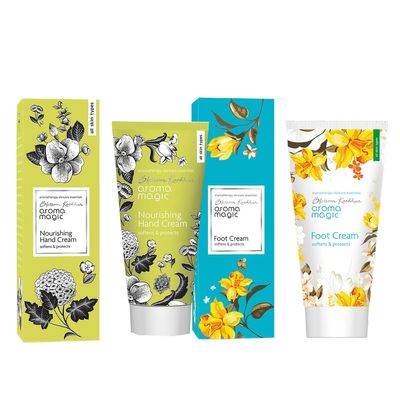 Aroma Magic Combo | Nourishing Hand Cream + Foot Cream | For Softening | 50gm Each | All Skin Type | Pack Of 2