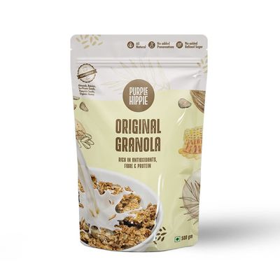 Purple Hippie Original Granola Crunchy Breakfast Cereal, 500 Gm