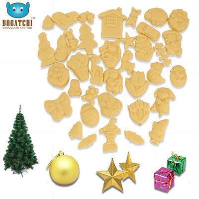 Bogatchi Christmas Chocolate Collection,Chocolate Toys, 37 Different Shapes of White Chocolates + Merry Xmas Tree, Bells, Balls and Gifts