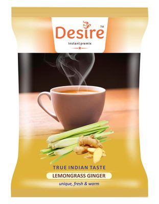 Desire instant premix Lemon Grass Ginger Tea Instant Premix For Both Manual And Vending Machines, Instant Tea Mix, Lemon Grass Ginger Flavor, Refreshing Taste (Lemongrass, Powder, 1 Kg)