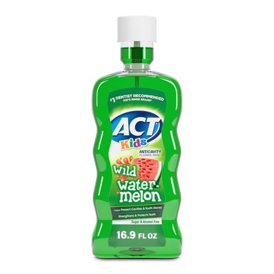 ACT Kids Anticavity Fluoride Rinse, Wild Watermelon, 16.9 Ounce (Pack of 3)