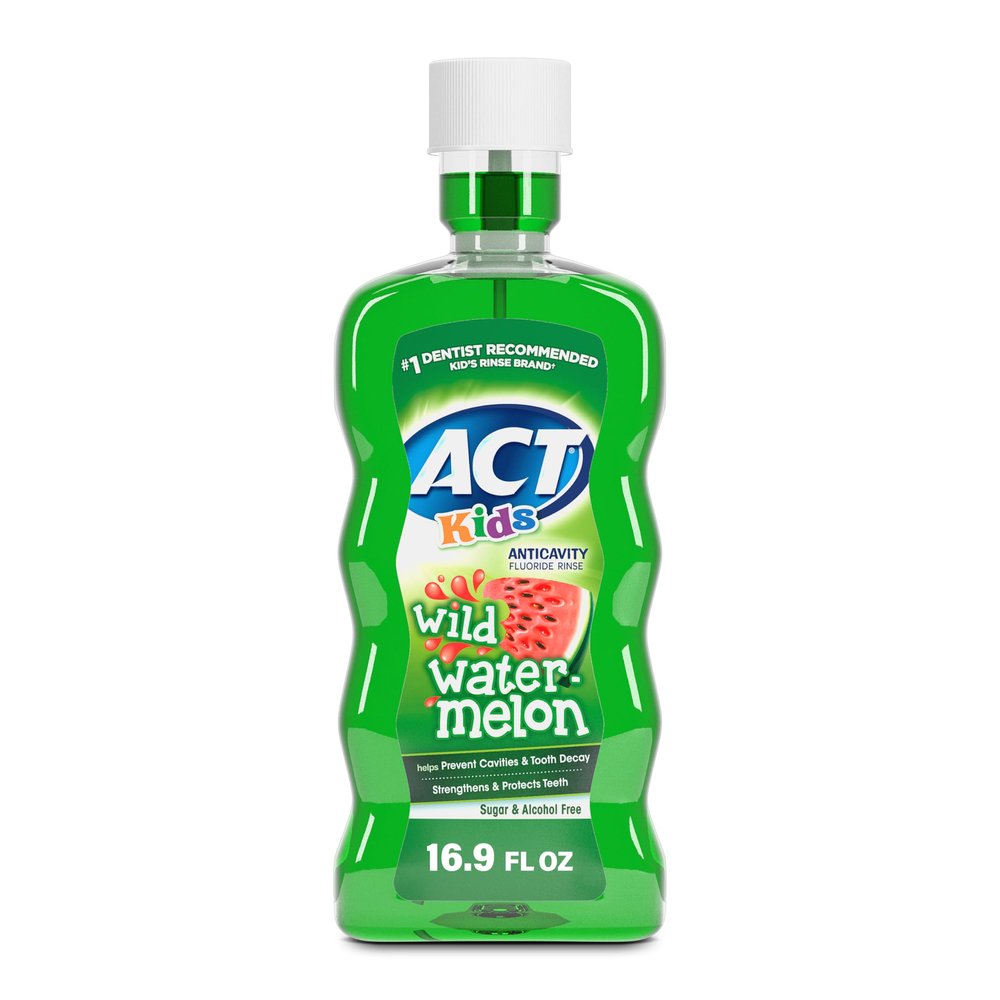 ACT Kids Anticavity Fluoride Rinse, Wild Watermelon, 16.9 Ounce (Pack of 3)