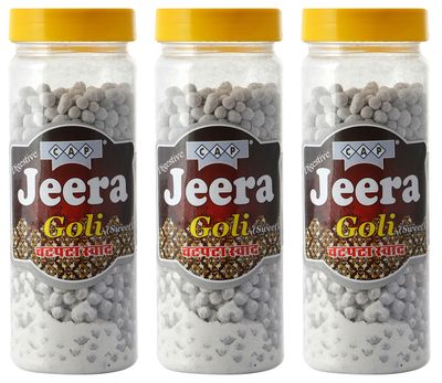 cap Jeera Goli Chatpati Mouth Freshener Tasty Healthy Pachak Churan - 190 GMS Each (Pack of 3)