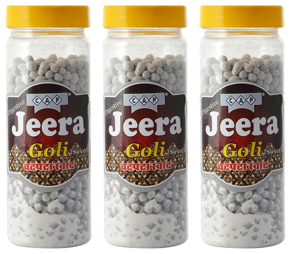 cap Jeera Goli Chatpati Mouth Freshener Tasty Healthy Pachak Churan - 190 GMS Each (Pack of 3)
