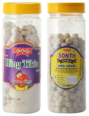 cap Hing Tikiya Anardana & Sonth Goli Khatti Tasty Healthy Pachak Combo - 380 grams Total (Pack of 2)