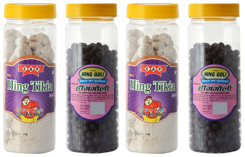 cap Hing Peda & Hing Goli Combo Healthy Digestive Pachak Churan- 190 Gms Each (Pack of 4)