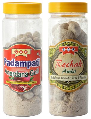 CAP Anardana Goli & Rochak Amla Churan Tasty Healthy khatti Mithi Combo - 190 Gms Each (Pack of 2)