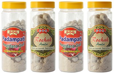 c a p Anardana Goli & Rochak Amla Masala Candy Chatpati Tasty Pachak Digestive Combo - 190 Gms (Pack of 4)