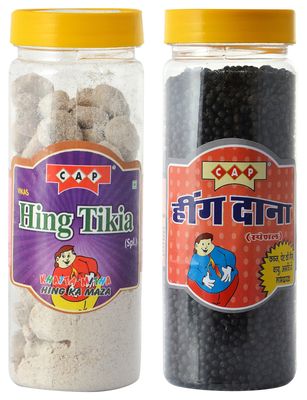 cap Hing Tikia Peda & Hing Dana Goli For Gastric Acidity Appetizing Healthy Digestive Combo - 440 Grams Total (Pack of 2)
