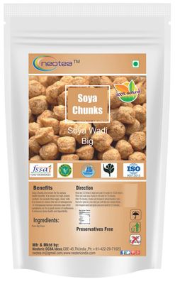 Neotea Soya Chunks (Soya Wadi, Big Soya), 250GM High-Protein, Plant-Based Meat Substitute for Healthy Meals and Cooking