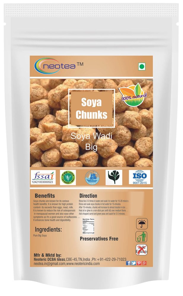 Neotea Soya Chunks (Soya Wadi, Big Soya), 250GM High-Protein, Plant-Based Meat Substitute for Healthy Meals and Cooking