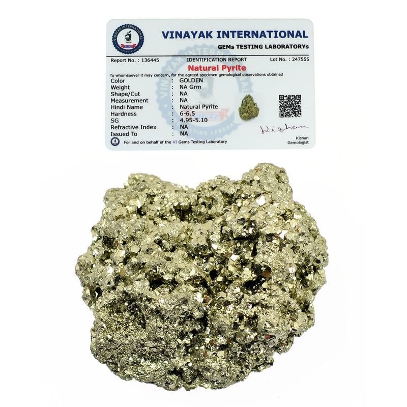 Reiki Crystal Products Natural AAA Pyrite Raw Rough Cluster Peru Pyrite for Healing Vastu Wealth Attracts Business Luck 150 Gm (Color : Golden)