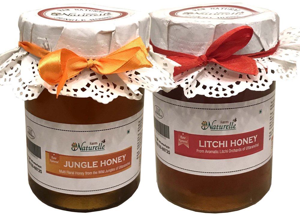 Farm Naturelle Raw Litchi Honey 2750g| Glass Bottle | 100% Pure Unprocessed & Natural Honey | Ayurvedic & Rich in Vitamins and Minerals | Helps Boost Immunity