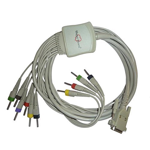 10 Lead ECG Cable Compatible with Maestroes 4mm 15 pin Banana type