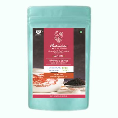 Radhikas Fine Teas and Whatnots DIGESTIVE Lanka Mango Black Tea Vacuum Pack, 50 gm - Makes 25 Cups of Tea
