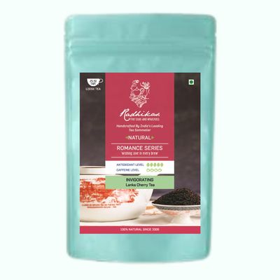 Radhikas Fine Teas and Whatnots INVIGORATING Lanka Cherry Black Tea Vacuum Pack, 50 gm - Makes 25 Cups of Tea