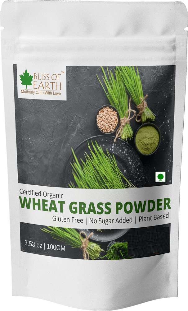 Bliss of Earth Organic Wheatgrass Powder 33 Servings Super food Dietary Supplement Rich in Vit A & B | Non GMO | Gluten Free 100 GM