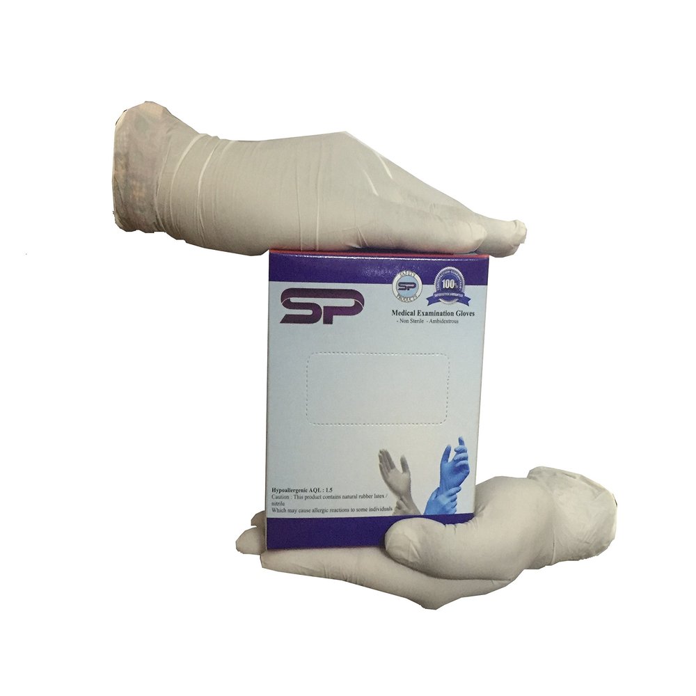 Safety Products Nitrile Examination Gloves, Powder Free, Color Option Available (Medium, White, 1)