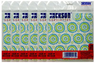 Jackson Serviettes Soft 3 Ply Designer Face Tissue Packet_11-20 pcs (Pack of 6)