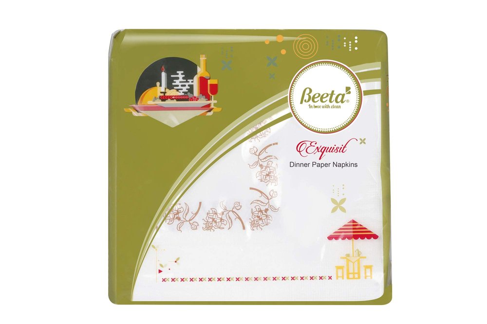 Beeta Printed Dinner Paper Napkin Printed Tissue 50 Napkin x 2 Ply (Pack of 4) (Assorted or Identical Design)- 200 Napkins- Each 2 Ply Tissue Paper- 100% Natural Cellulose Fiber