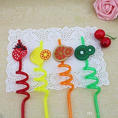 Colorful Plastic Art Drinking Fruit Straw for Wedding Party Birthday Decoration Art Straws Plastic Straw