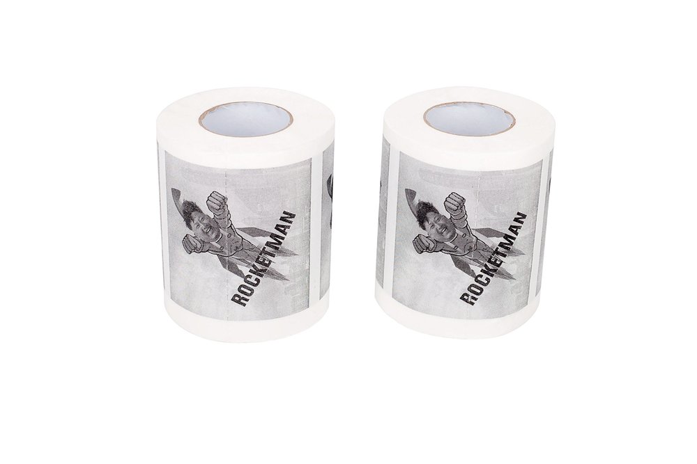 2 Roll of Rocket Man North Korea Kim Jong Un Creative Toilet Paper Tissue Napkin Prank Fun Birthday Party Novelty Gift Idea