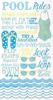 Boston International BF780000 20 Count Paper Guest/Buffet Napkins, Pool Rules