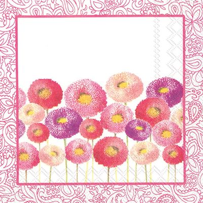 Boston International L769655 20 Count Paper Lunch Napkins, Pretty Bellis Pink