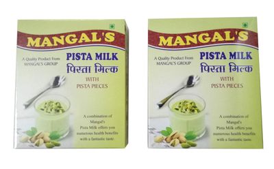 A.MANGALS Pista Milk with Pista Pieces | Instant Milkshake | PACK OF 2 (200GM EACH)