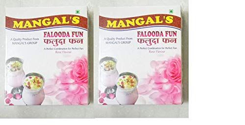 A.MANGALS Falooda Fun | Rose Flavour Falooda | Instant Falooda Mix | Rose Falooda | PACK OF 2 (180GM each ROSE FLAVOR)