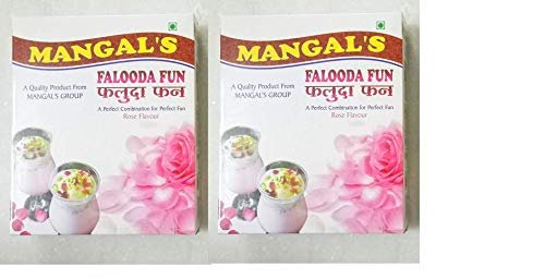 A.MANGALS Falooda Fun | Rose Flavour Falooda | Instant Falooda Mix | Rose Falooda | PACK OF 2 (180GM each ROSE FLAVOR)